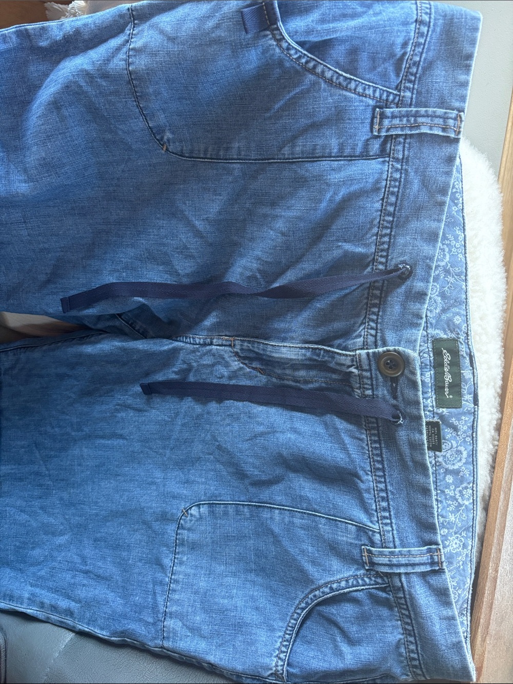 Eddie Bauer Denim Chambray Drawstring pants size 18